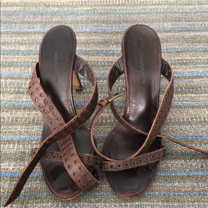 Manolo Blahnik brown leather heel